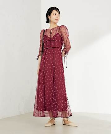 【極美品】SNIDEL 結婚式参列ドレス 二次会ドレス SNIDEL スナイデル バイカラーレースレイヤードドレス