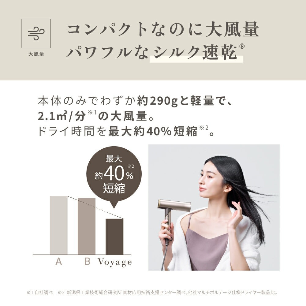 レンタル】キヌージョ(KINUJO)・KINUJO Hair Dryer Voyage HW001