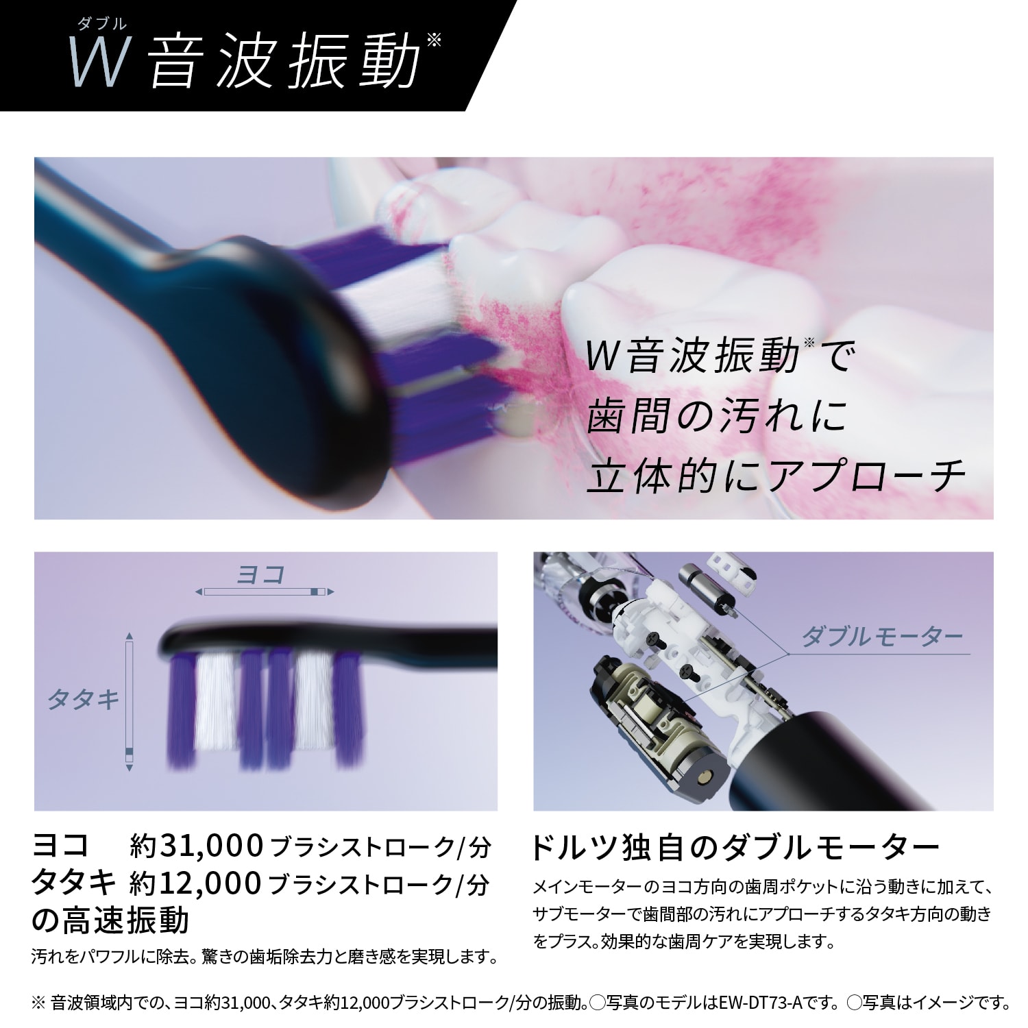 音波振動ハブラシ【ドルツ】Panasonic EW-DT63-S Doltz 公式店 パナソニック 電動歯ブラシ ドルツ EW-DT63