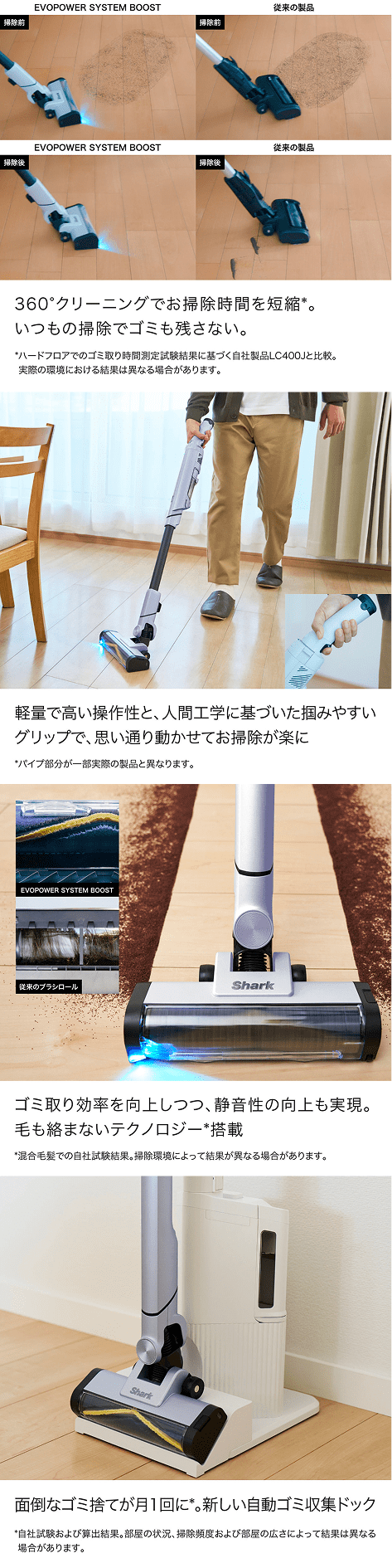 掃除機・クリーナー EVOPOWER SYSTEM BOOST+ LC751J Shark EVOPOWER SYSTEM BOOST+ コードレススティッククリーナー LC751J