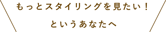 もっとスタイリングを見たい！というあなたへ
