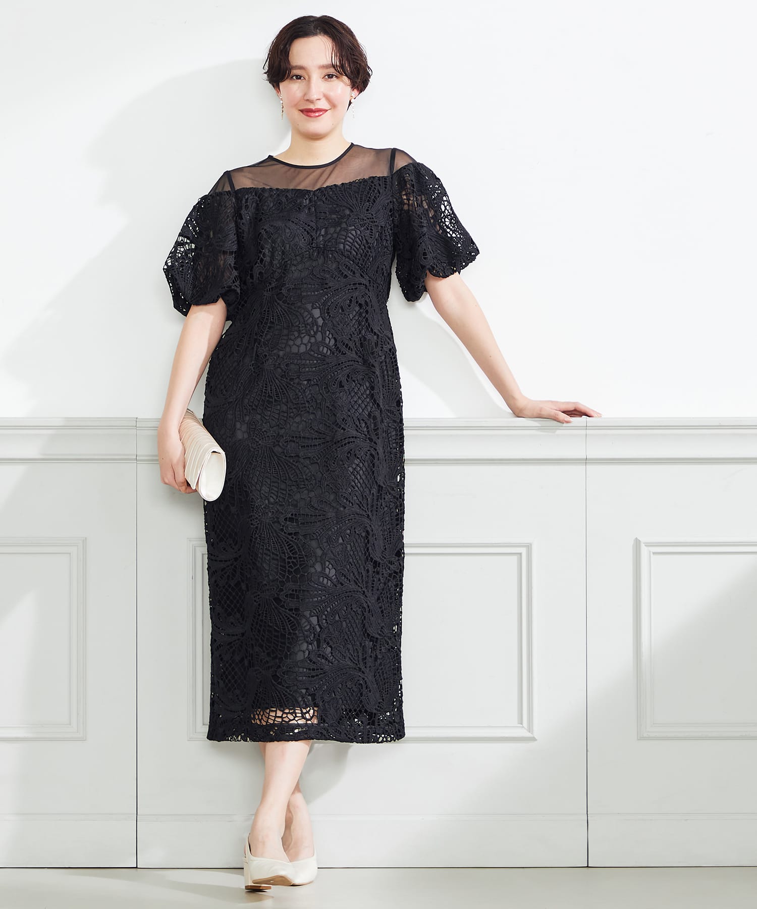 結婚式・二次会向けのCallarus(カラルス)の黒色のレンタルパーティドレスの画像