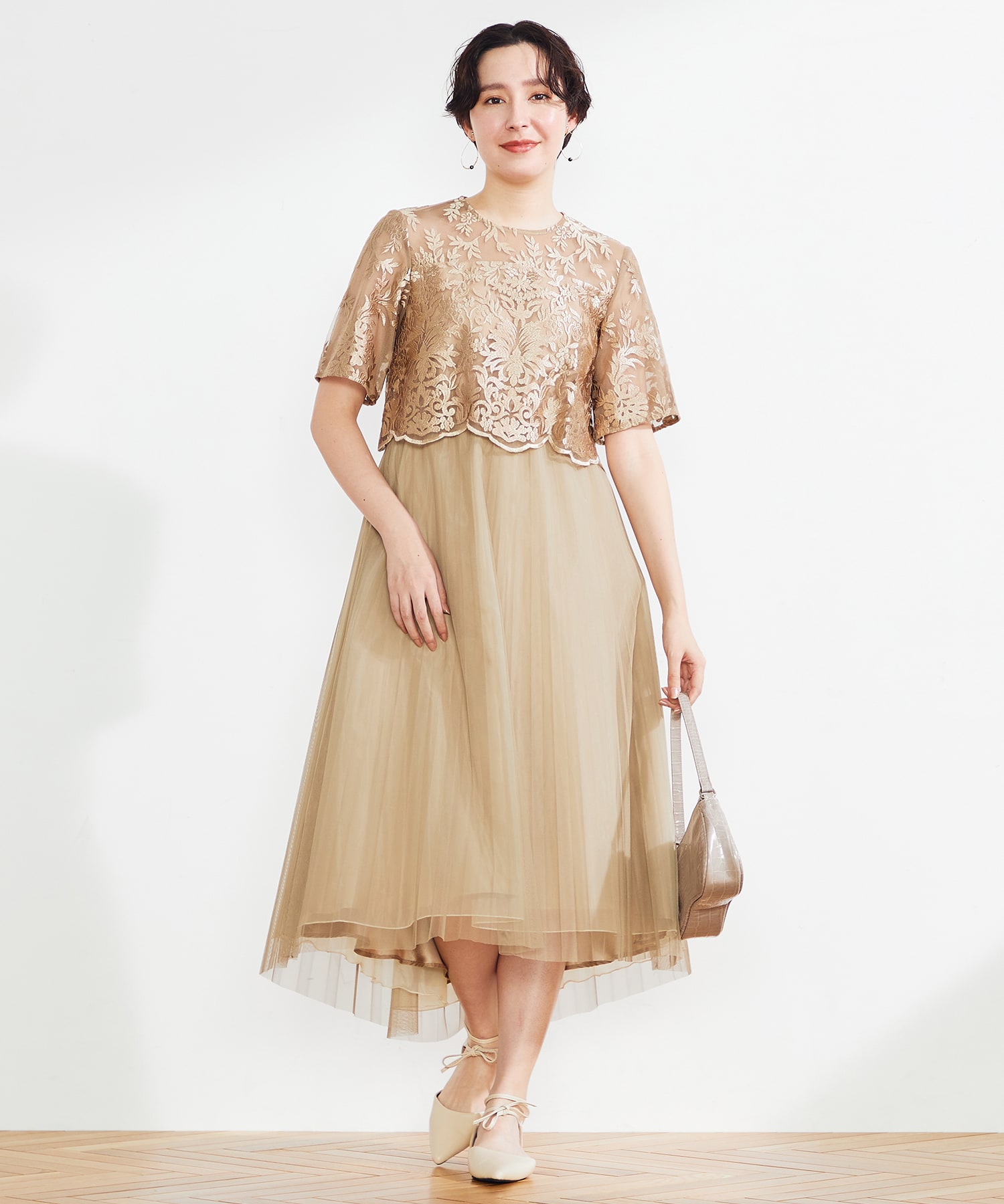 結婚式・二次会向けのREPLETE(リプリート)のモカのレンタルパーティドレスの画像