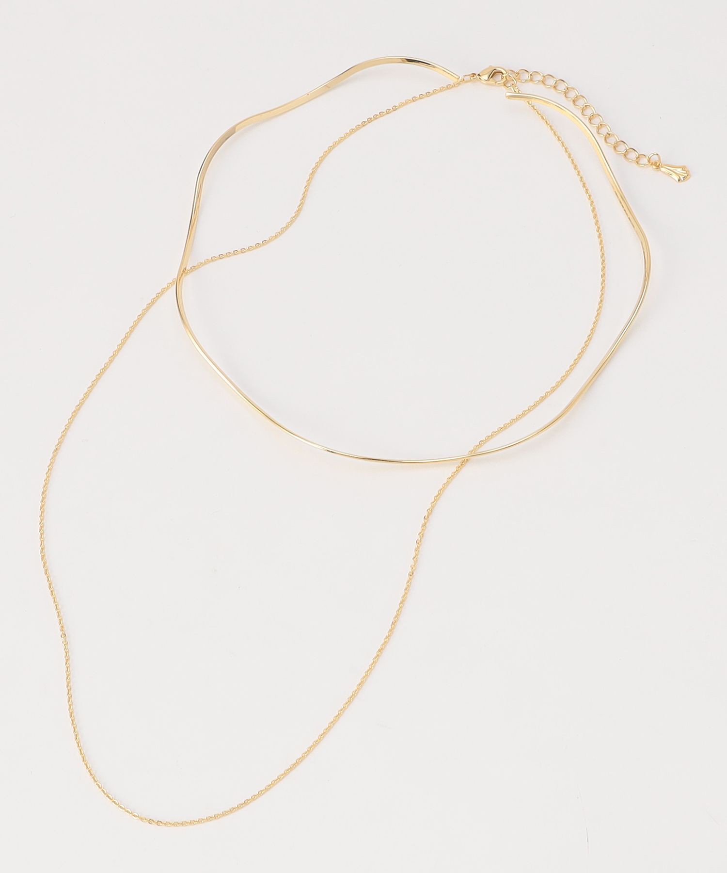 2setメタルレイヤードネックレス 二次会向けアクセサリー